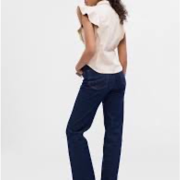 Gap Womens Vegan Leather Flutter Button Down XXS - Picture 5 of 6